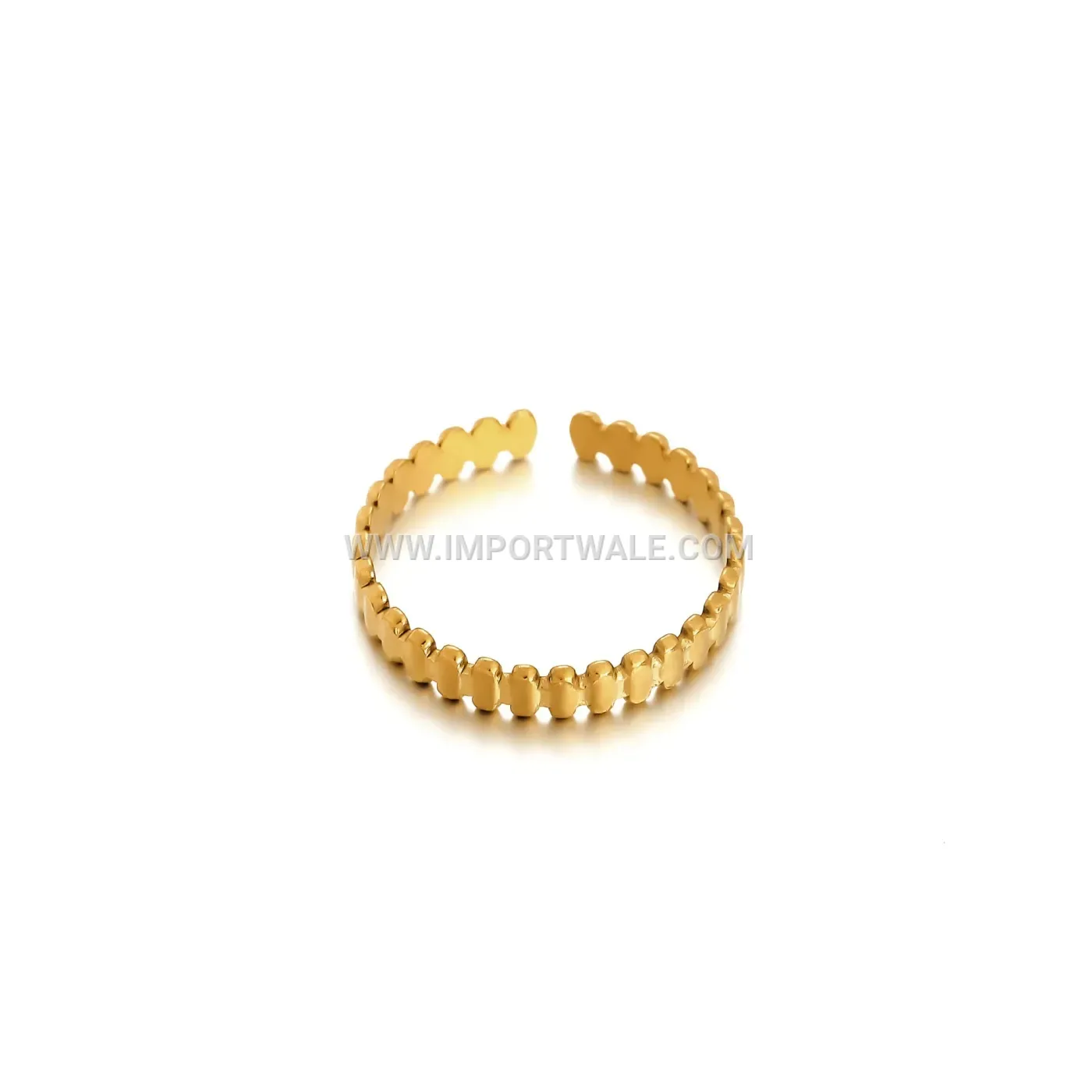 Gold Plated Stainless Steel Open Motif Ring