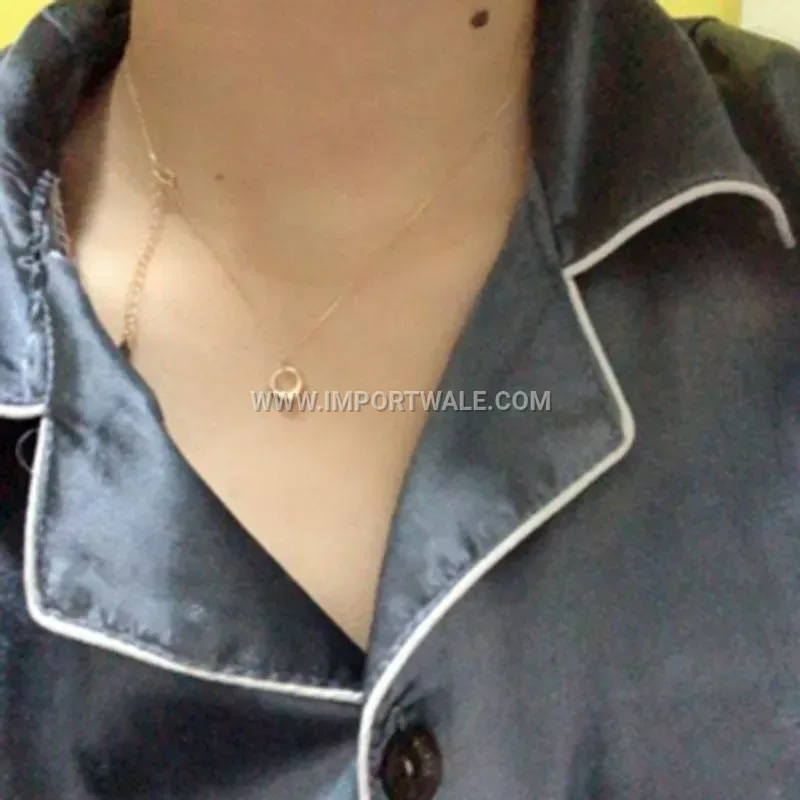 Gold Plated Titanium Steel Geometric Circle Collar Necklace