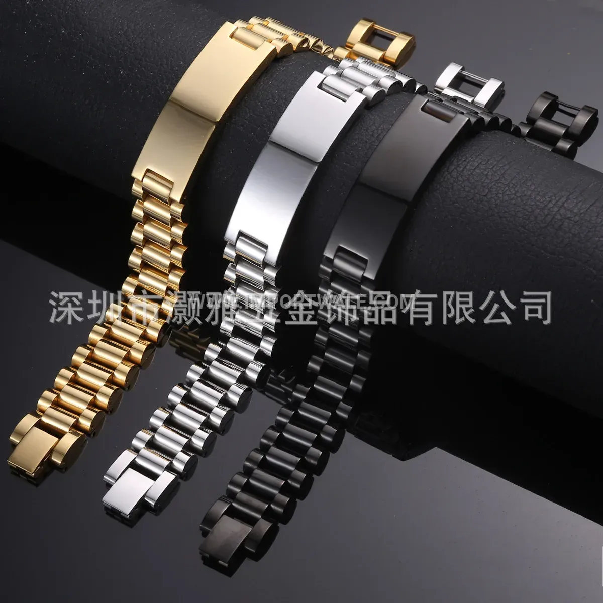 Minimalist Curved ID Bar Adjustable Stainless Steel Bracelet