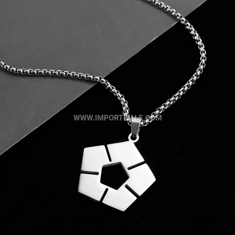 Stainless Steel Flag Cross Pendant Pearl Necklace