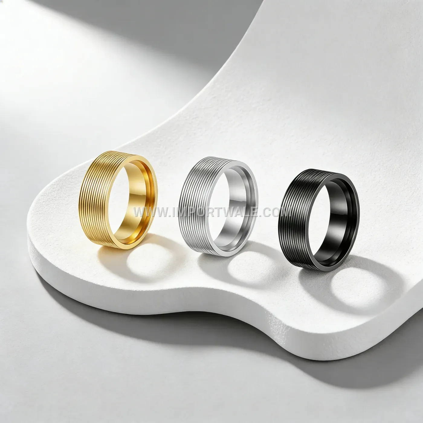Minimalist Rhinestone Eternity Stainless Steel Band Ring