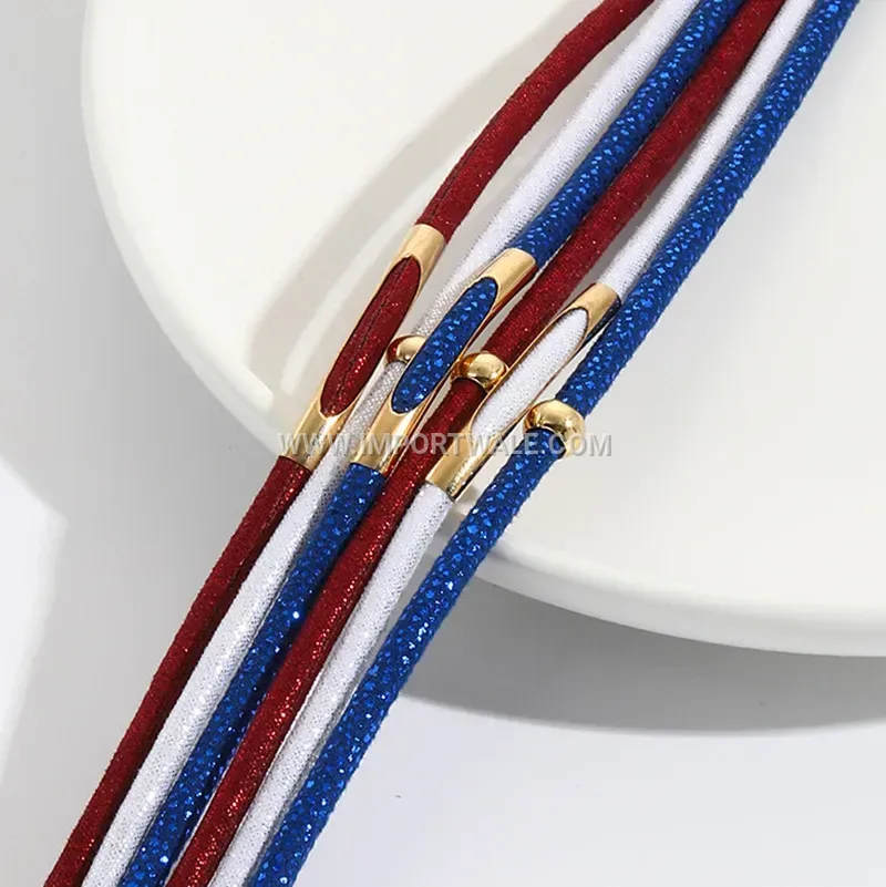 Multi Strand Tricolor Faux Leather Bracelet with Magnetic Clasp