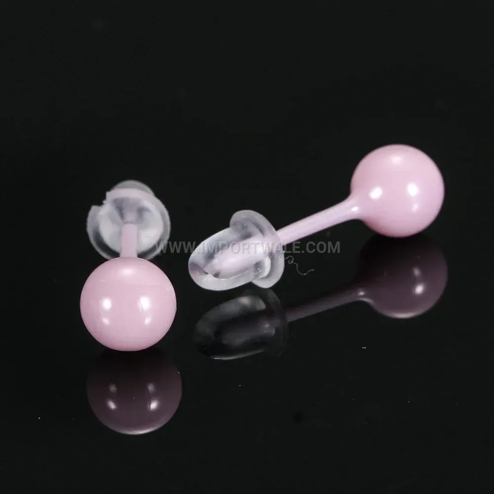 Minimalist Round Ceramic Stud Earrings With Stainless Steel Posts