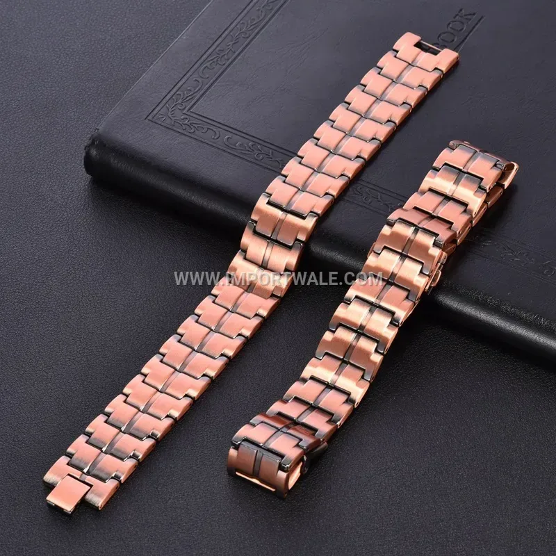 Adjustable Pure Red Copper Magnetic Link Bracelet
