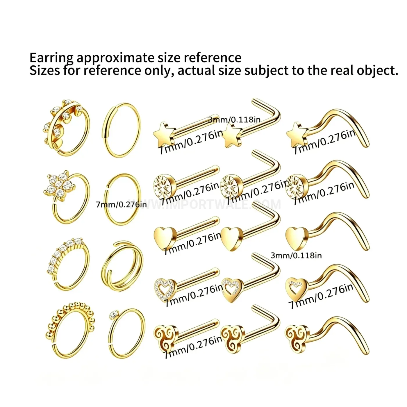 Premium Stainless Steel Geometric Open Nose Ring Piercing Jewelry