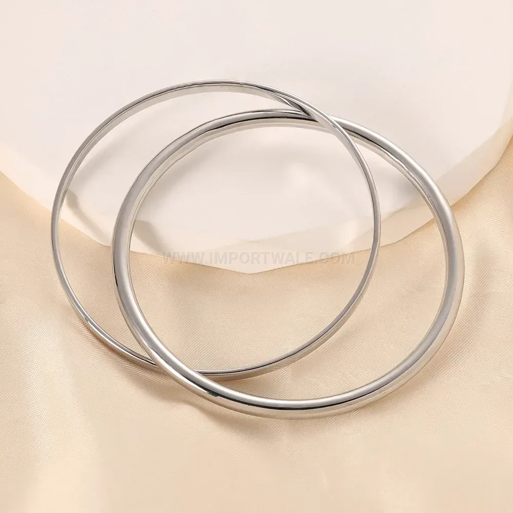 Premium Minimalist Smooth Double Layer Stainless Steel Bangle