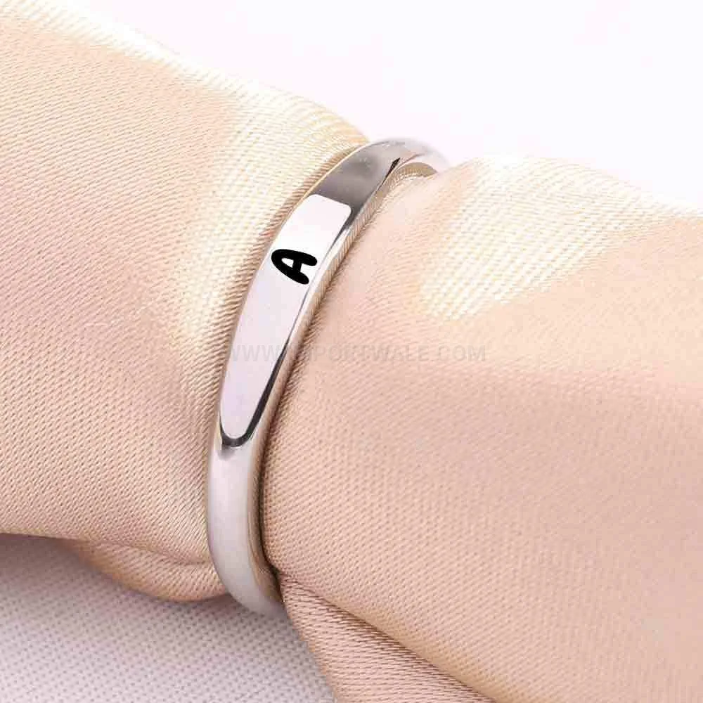 Chic Personalized Laser Engraved Initial Stainless Steel Ring