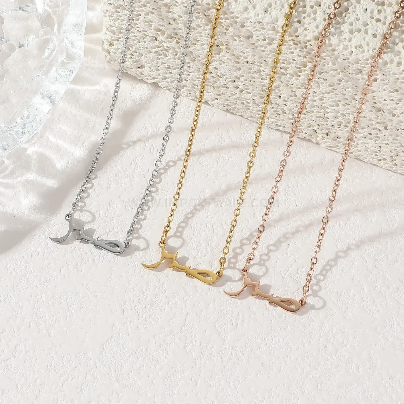 Fashion Stainless Steel Arabic Script Pendant Necklace