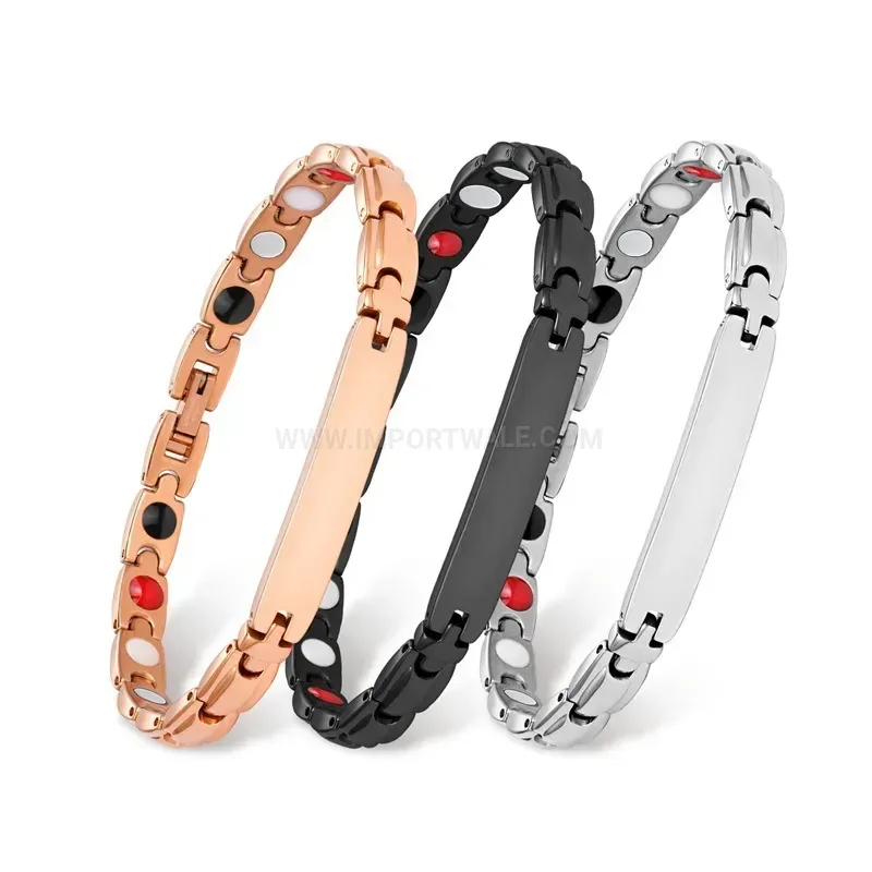 Minimalist Magnetic Three Zero Four Stainless Steel Bangle Bracelet