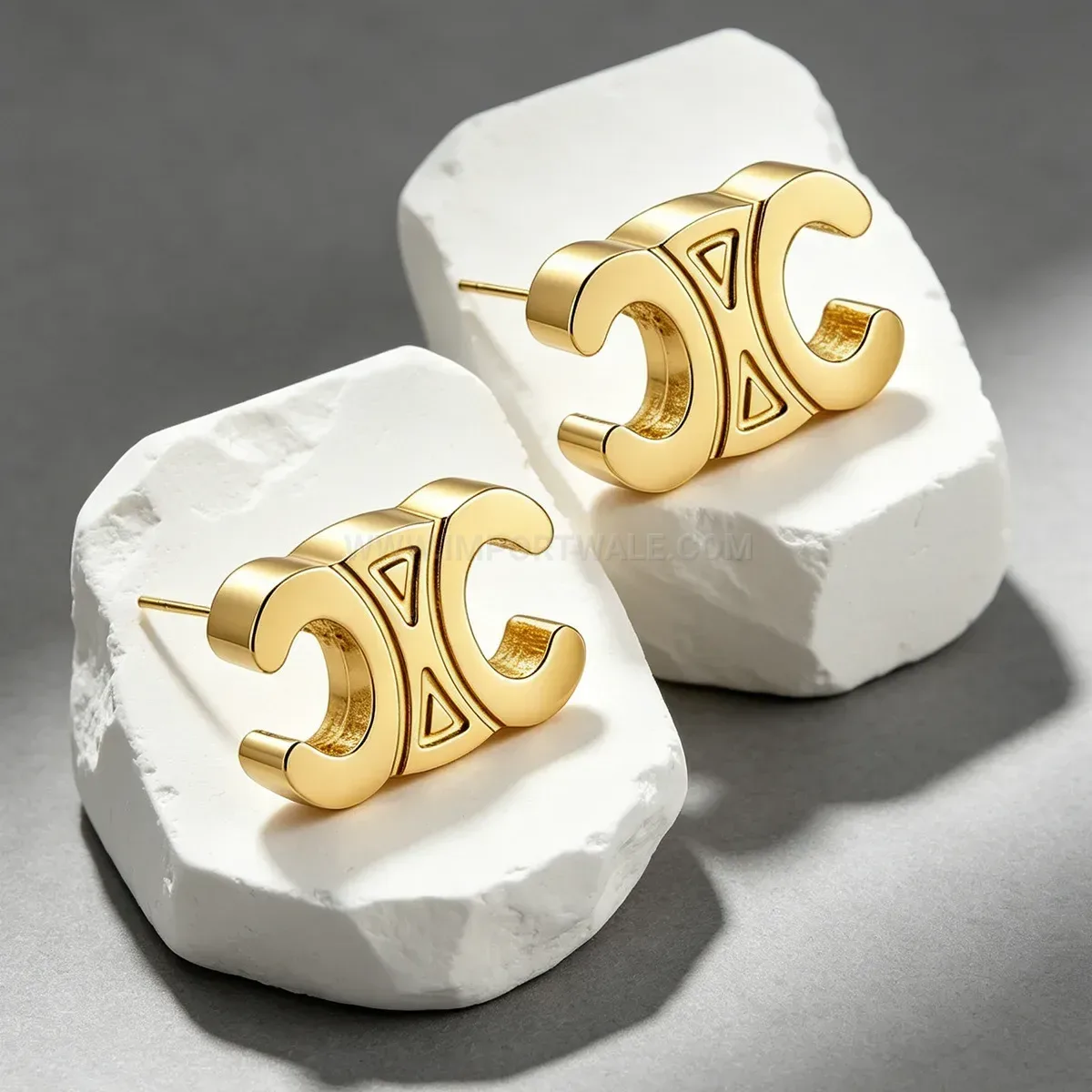 French Vintage Arc Motifs Stainless Steel Stud Earrings