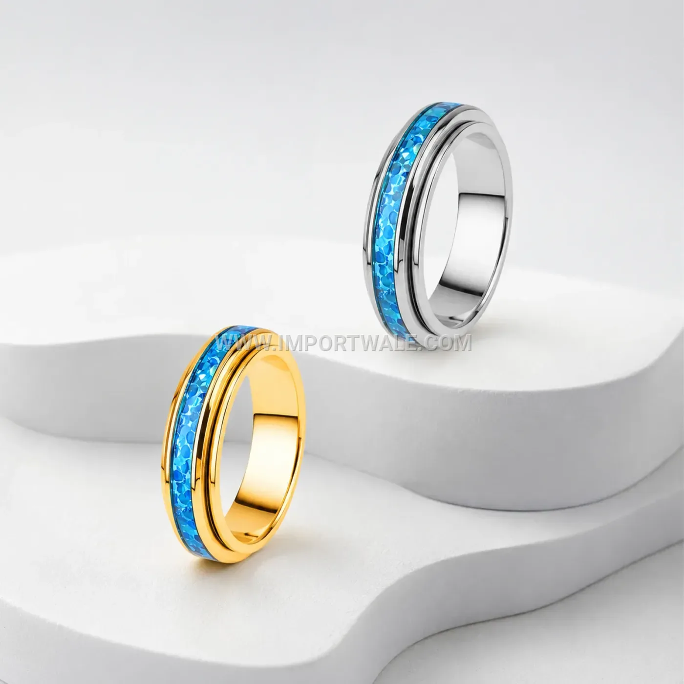 Rotatable Stainless Steel Swivel Ring with Resin Inlay
