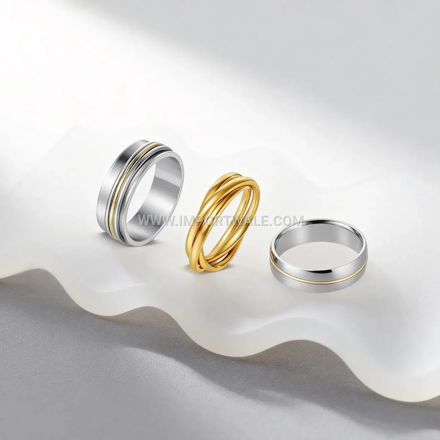 Tricolor Concave Stainless Steel Spinning Ring