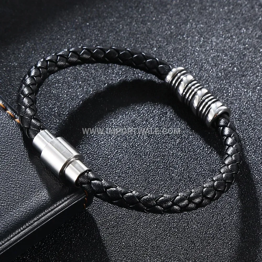 Multi Color Leather Band Bracelet With Stainless Steel Hardware