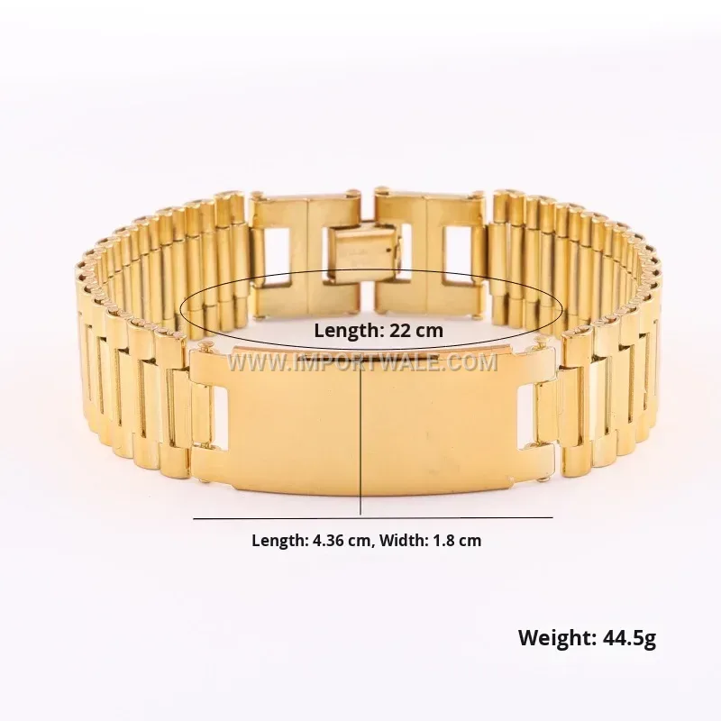 Men's Flexible Titanium Steel Watch Chain Style Wrap Bracelet
