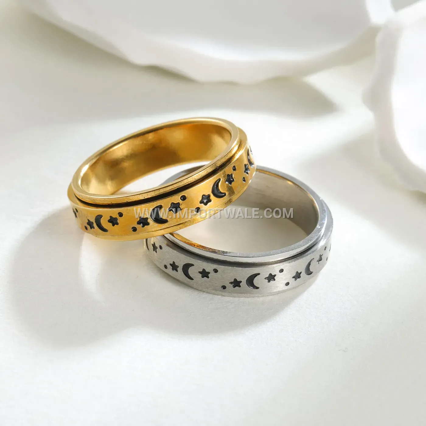 Spinner Celestial Stainless Steel Layered Ring