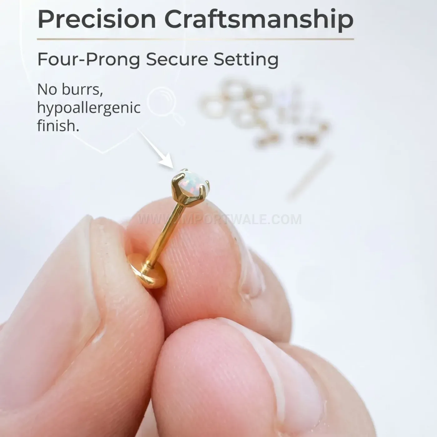 Premium Threaded Stainless Steel Hoop and Stud Piercing Set
