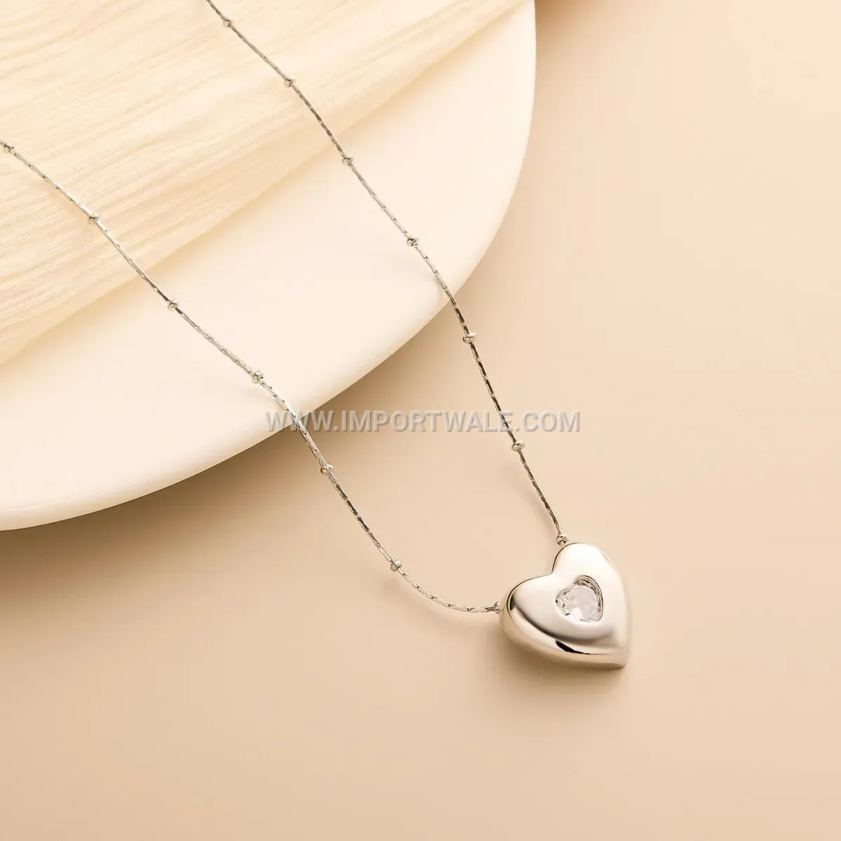 Heart Pendant Link Chain Stainless Steel Necklace