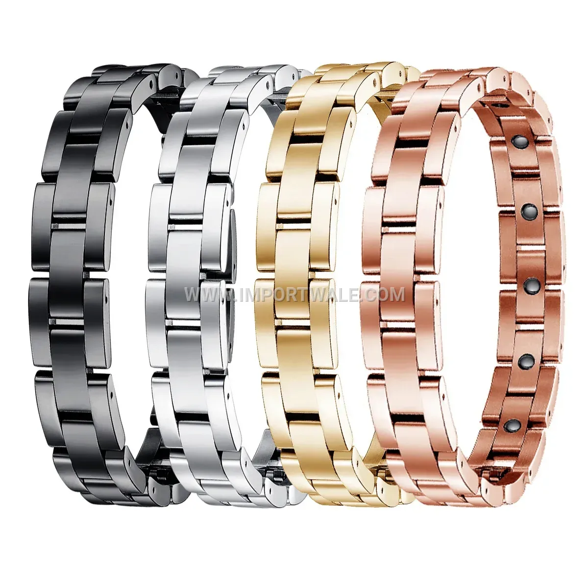Geometric Titanium Steel Magnetic Therapy Chain Bracelet