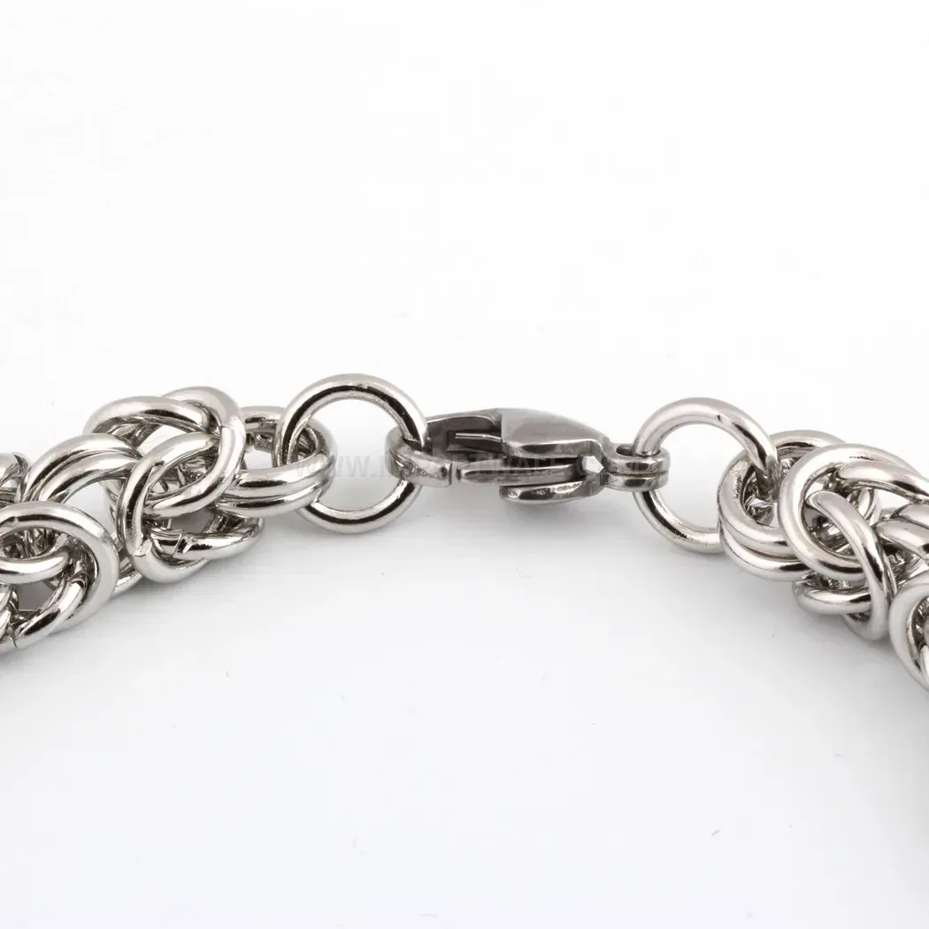 Men's Vintage 9mm Braided Stainless Steel Wheat Chain Bracelet