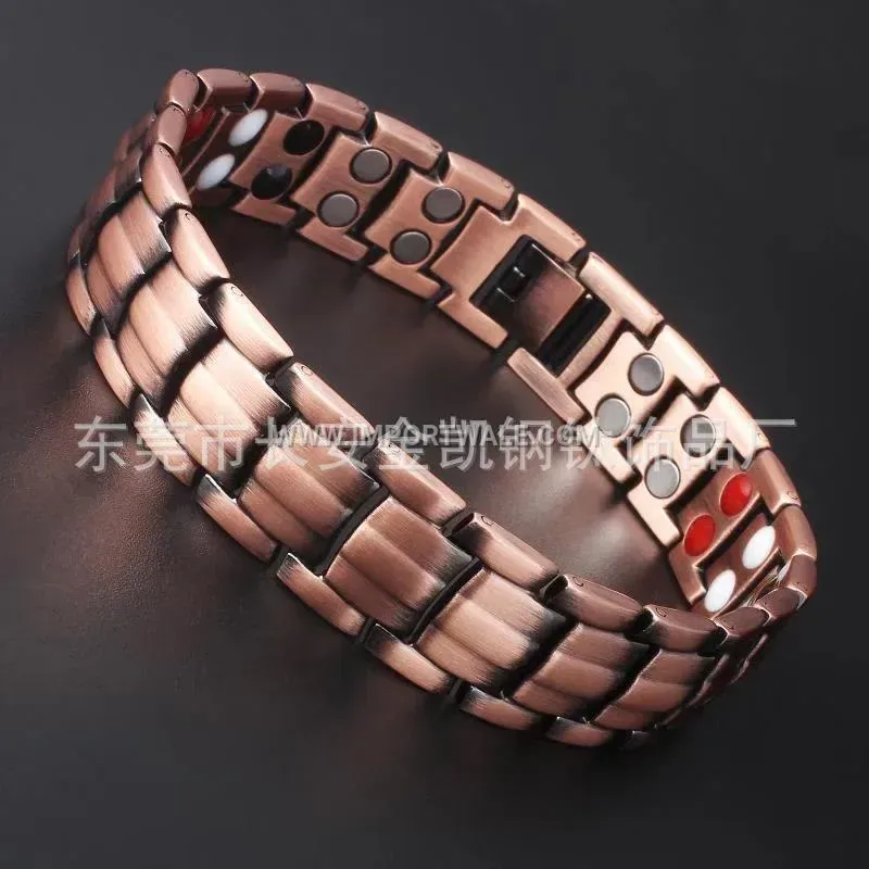 Polished Red Copper Bio Magnetic Energy Link Bracelet