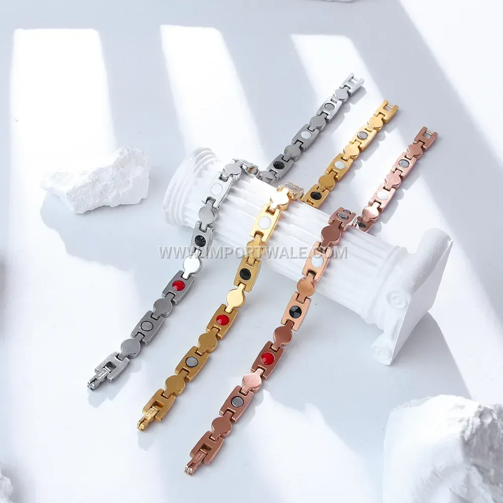 Polished Stainless Steel Shell Accent Link Bracelet