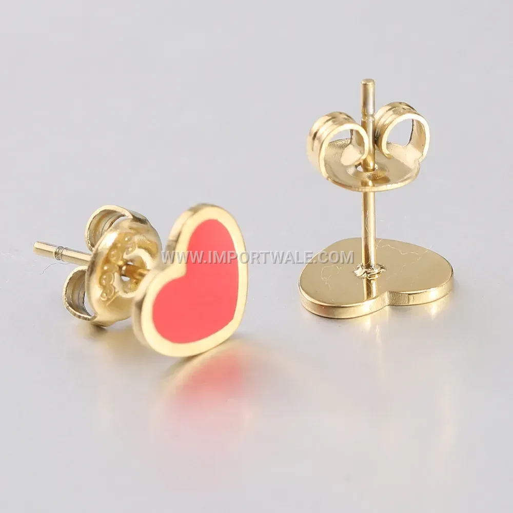 Enamel Fruit and Heart Stainless Steel Earrings