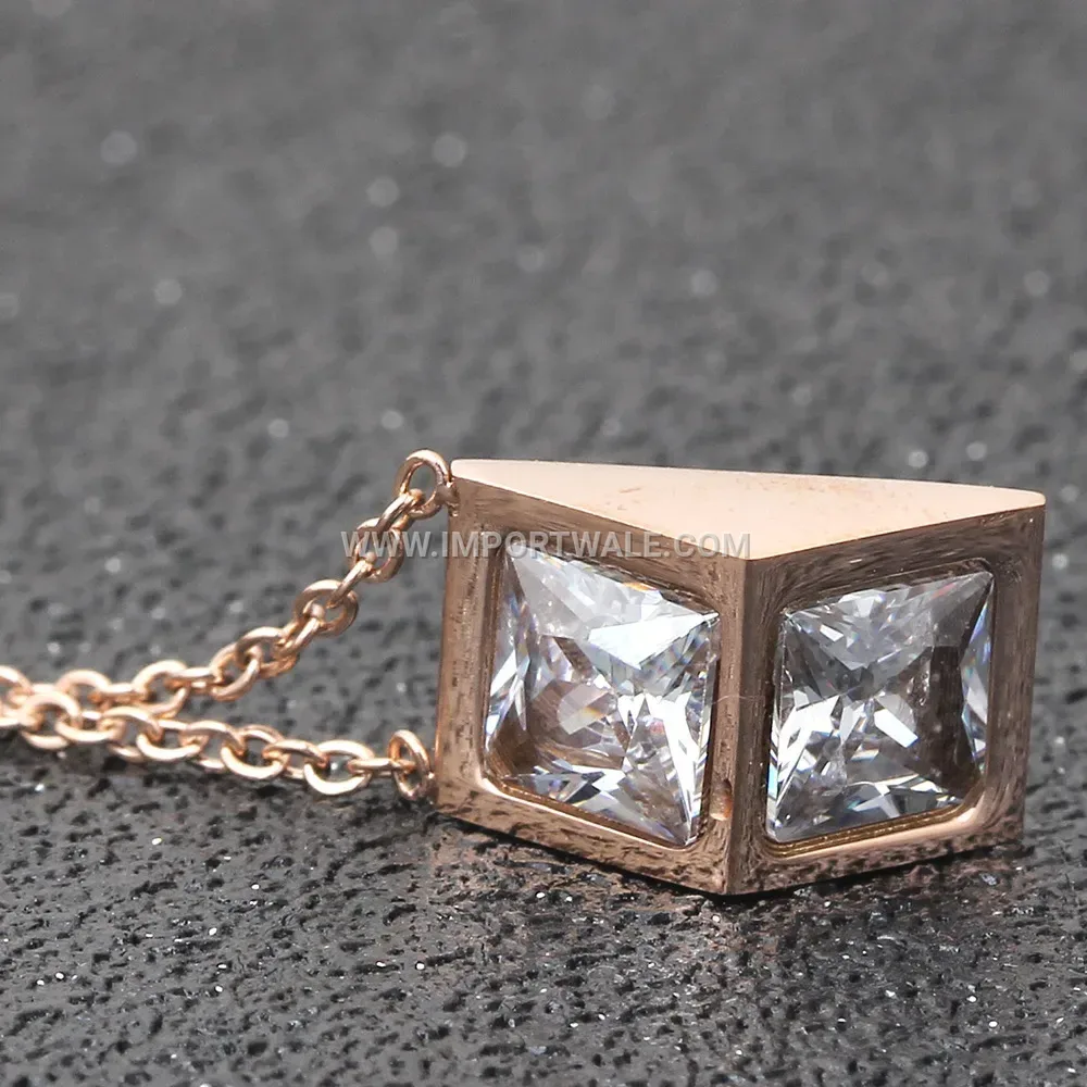 Minimalist Rose Gold Triangular Stainless Steel Clavicle Necklace
