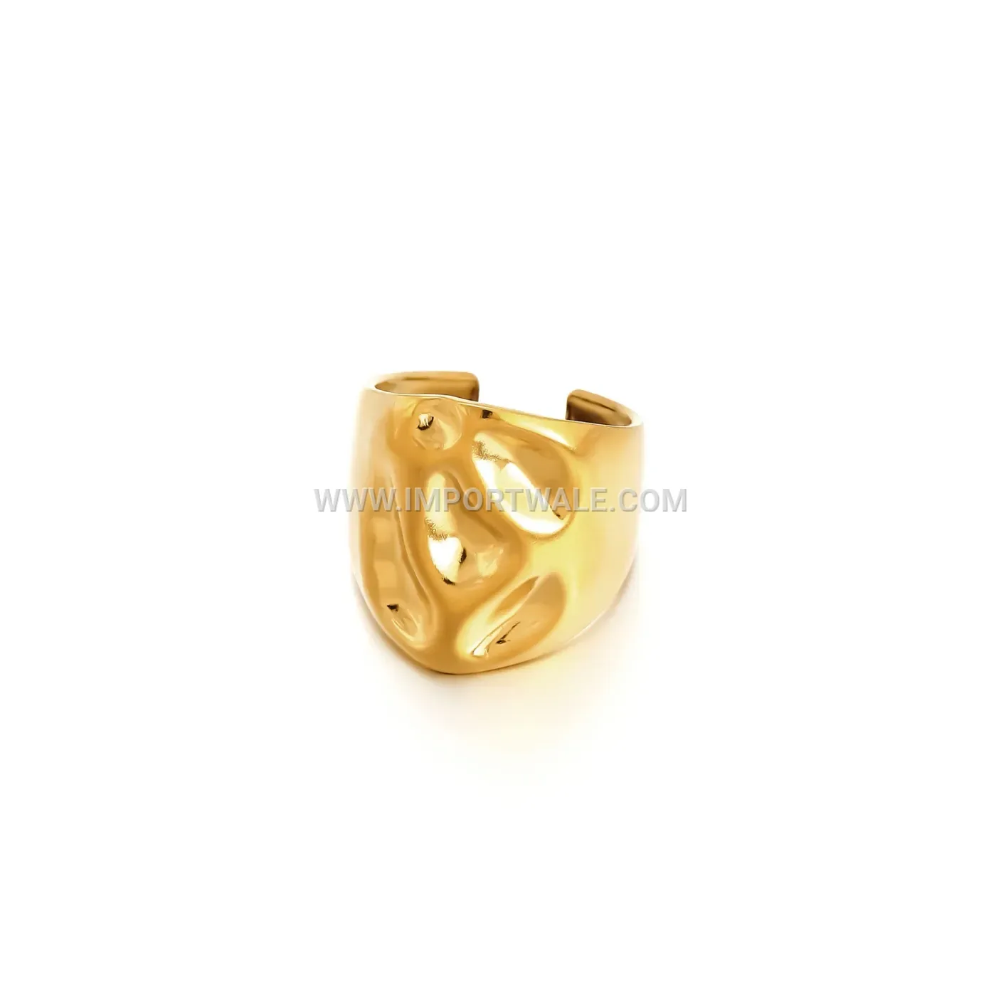 Gold Plated Stainless Steel Open Motif Ring