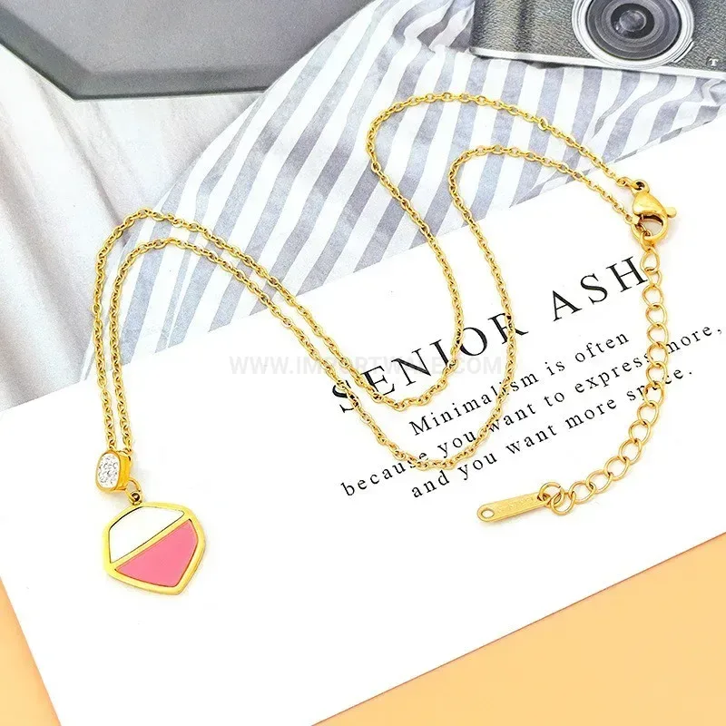 Fashion Delicate Titanium Steel Shell Accent Necklace for Women