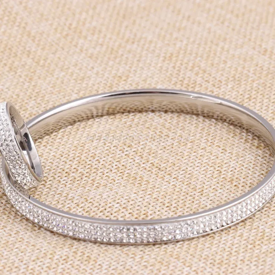 Classic Rhinestone Four Row Sparkling Stainless Steel Jewelry Set