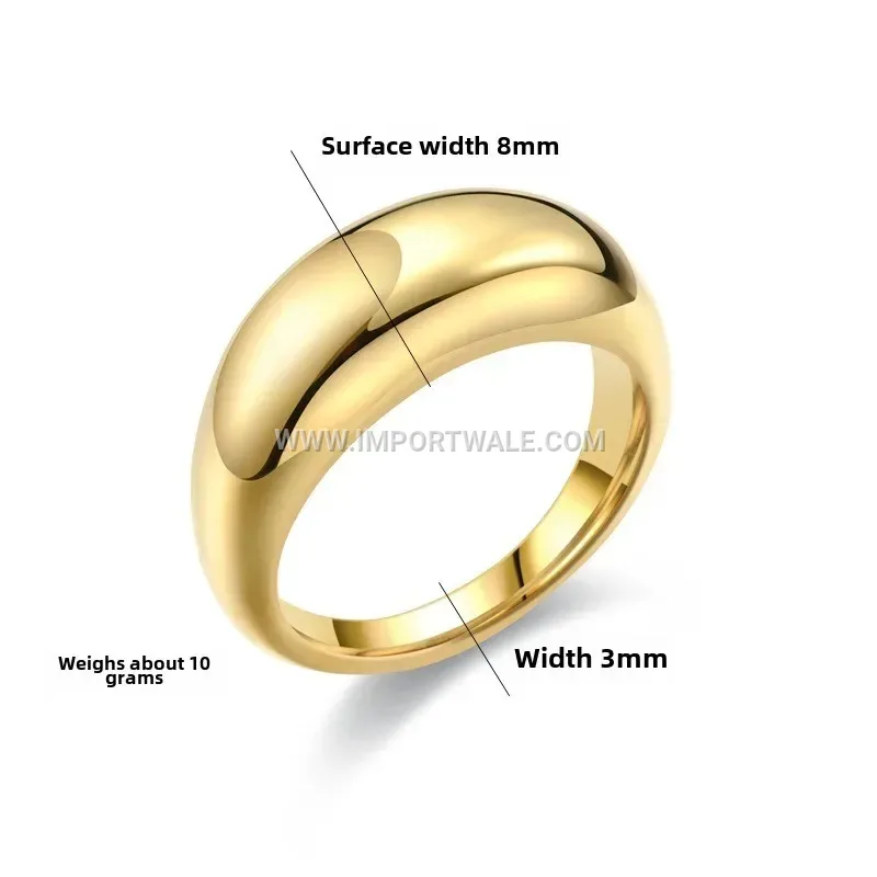 Polished Water Drop Stainless Steel Band Ring