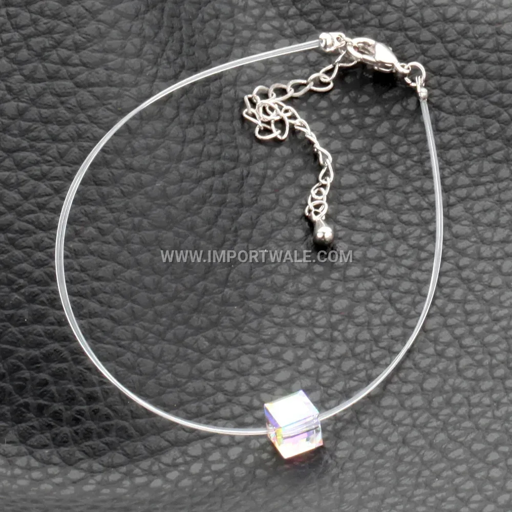 Handmade Austrian Crystal Fishline Bangle Bracelet