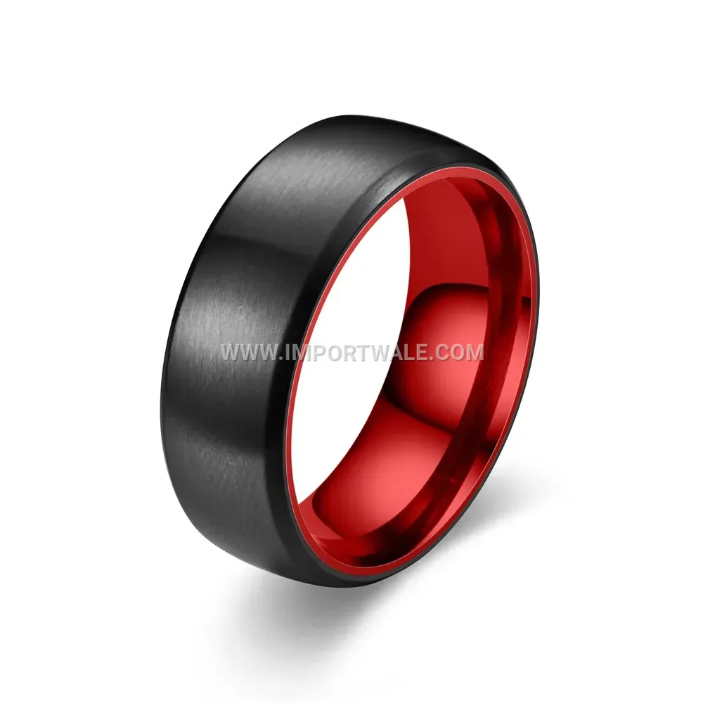 Matte Two-Tone Stainless Steel Band Ring