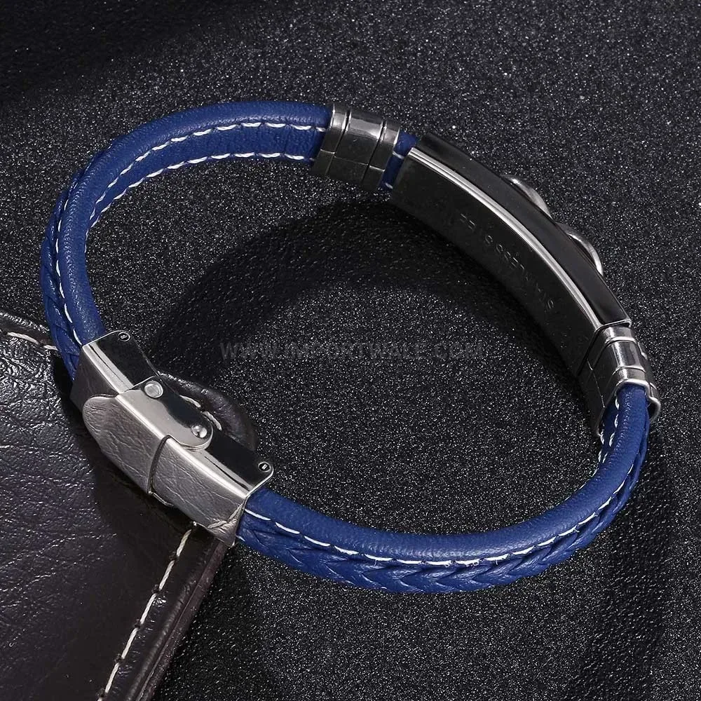 Multi-Strand Leather Bracelet with Stainless Steel Infinity Symbol