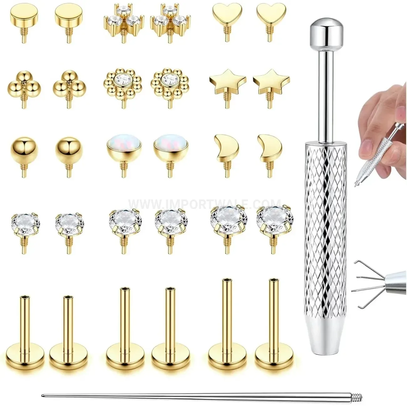 Premium Minimalist Stainless Steel Body Piercing Set