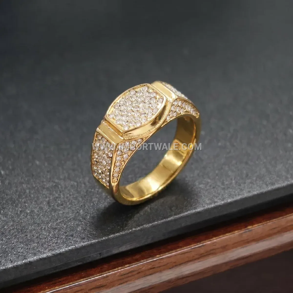 Crystal Rhinestone Stainless Steel Eternity Style Band Ring