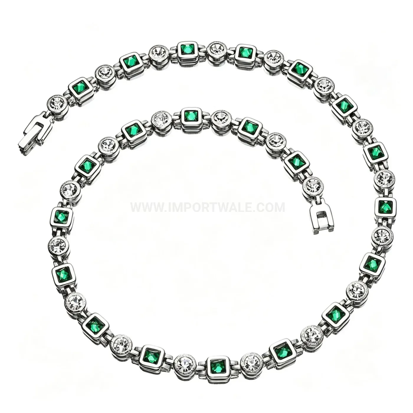Classic Square Zircon Inlaid Titanium Steel Geometric Collar Necklace