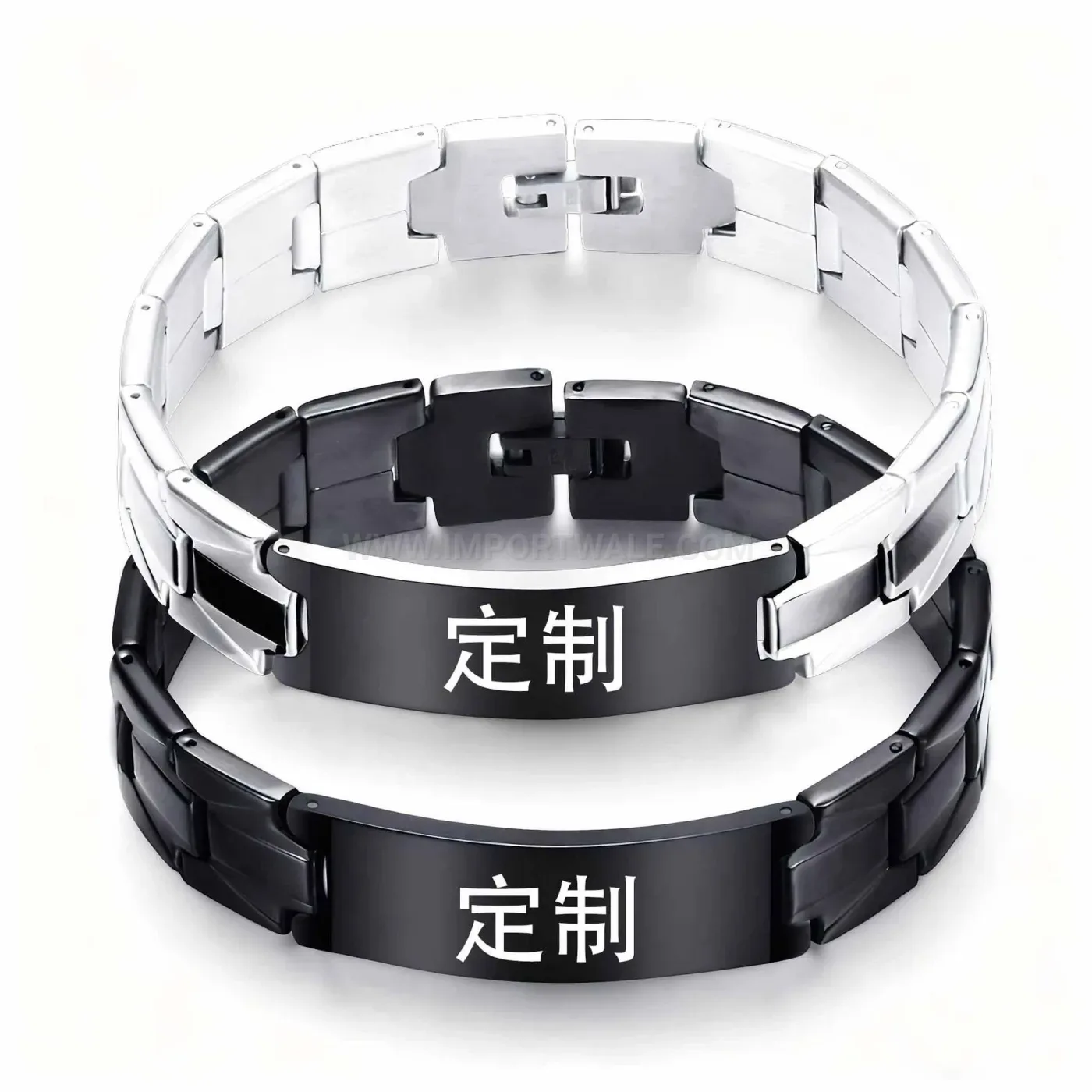 Unisex Minimalist Stainless Steel Engravable ID Link Bracelet