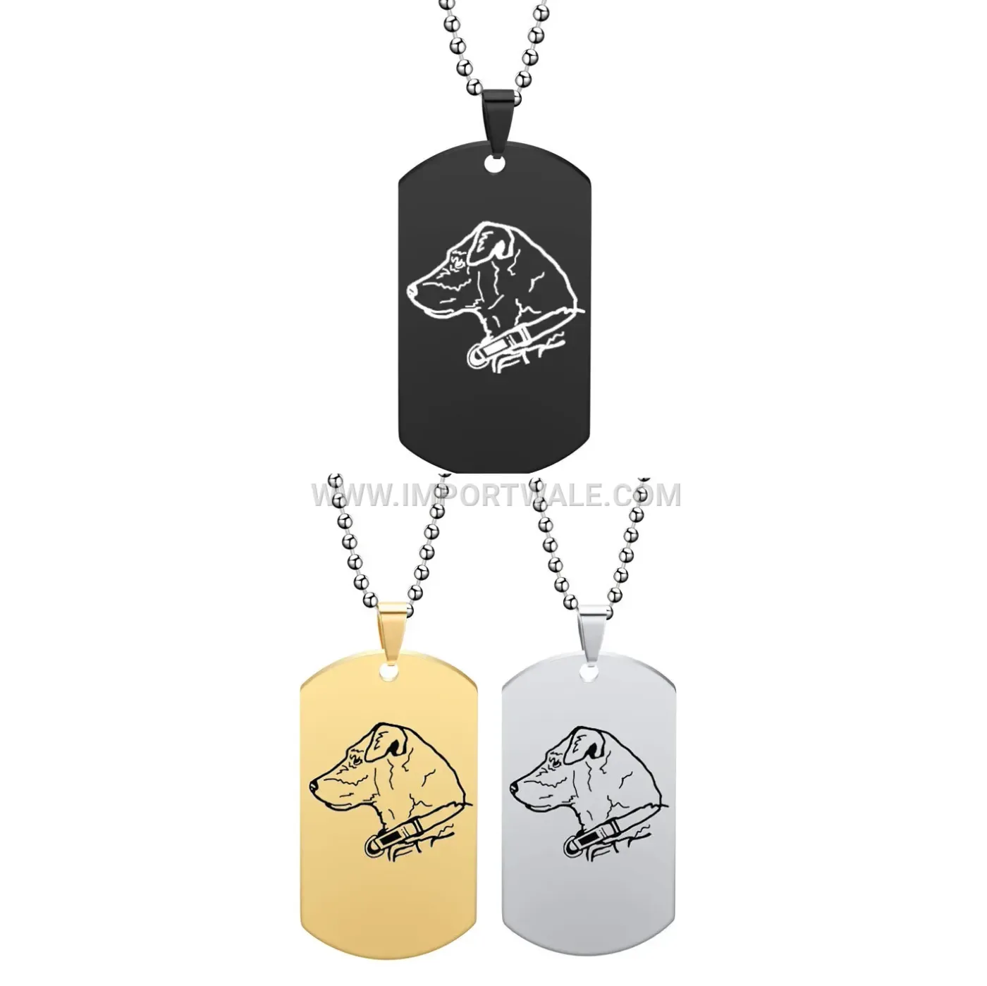 Blank Stainless Steel Dog Tag Geometric Pendant Necklace