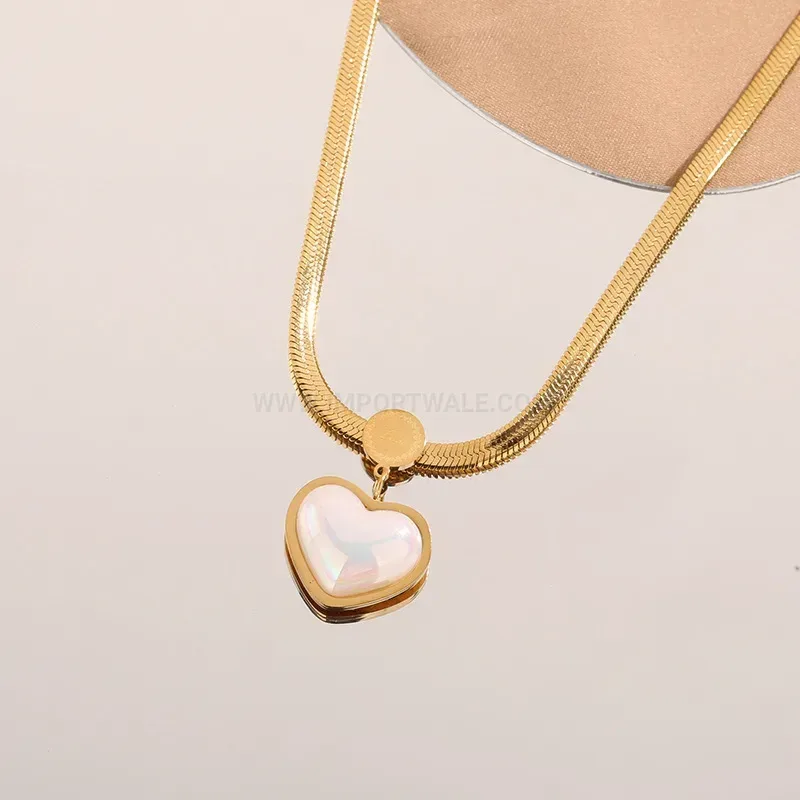 Chic Titanium Steel Heart Pendant Choker Necklace