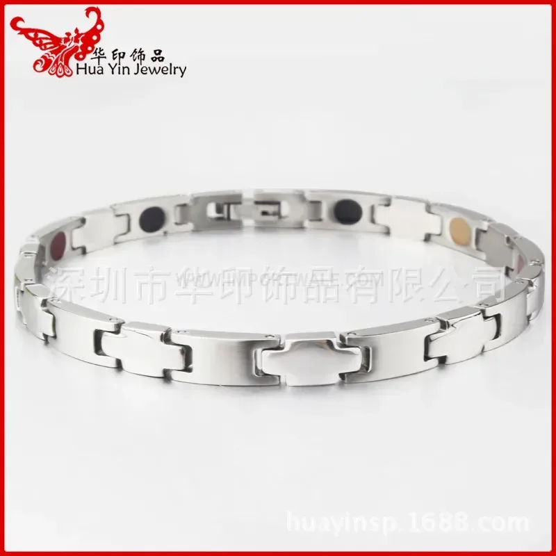Classic Women's Titanium Steel Bio Magnetic Link Bracelet