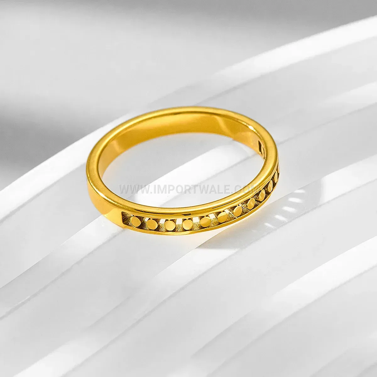 Gold Plated Stainless Steel Intertwined Twist Band Ring