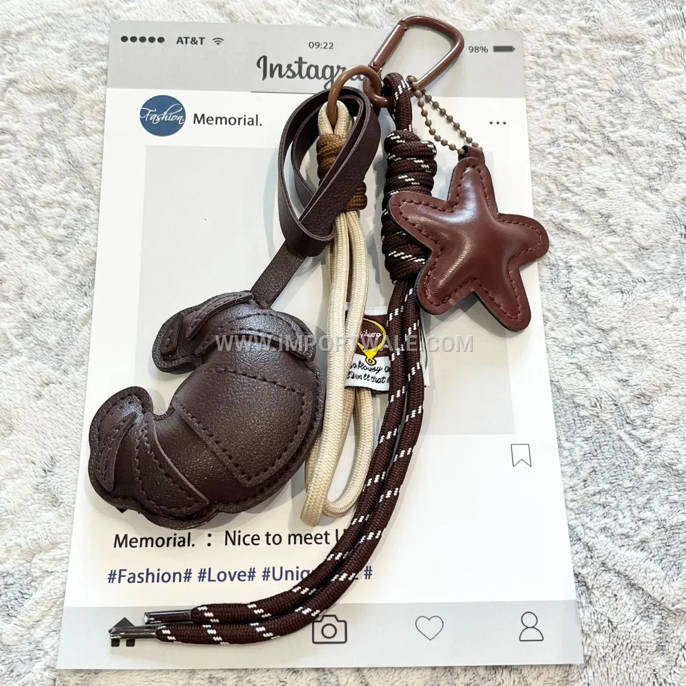 Croissant Leather Star Bag Creative Key chains and Keyring Accent