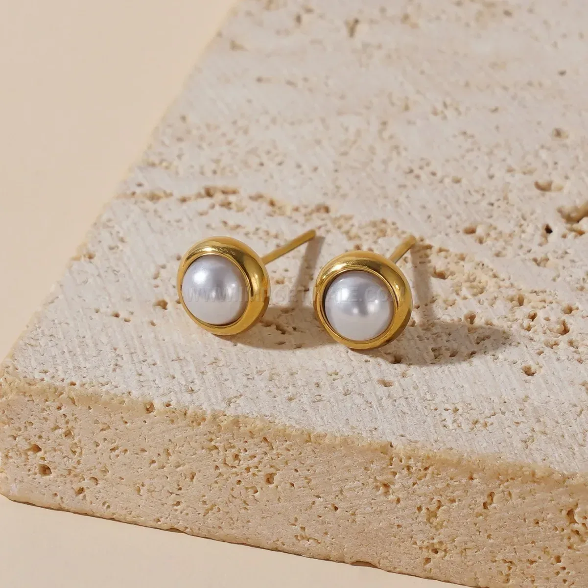 Minimalist White Pearl Titanium Steel Jewelry Set