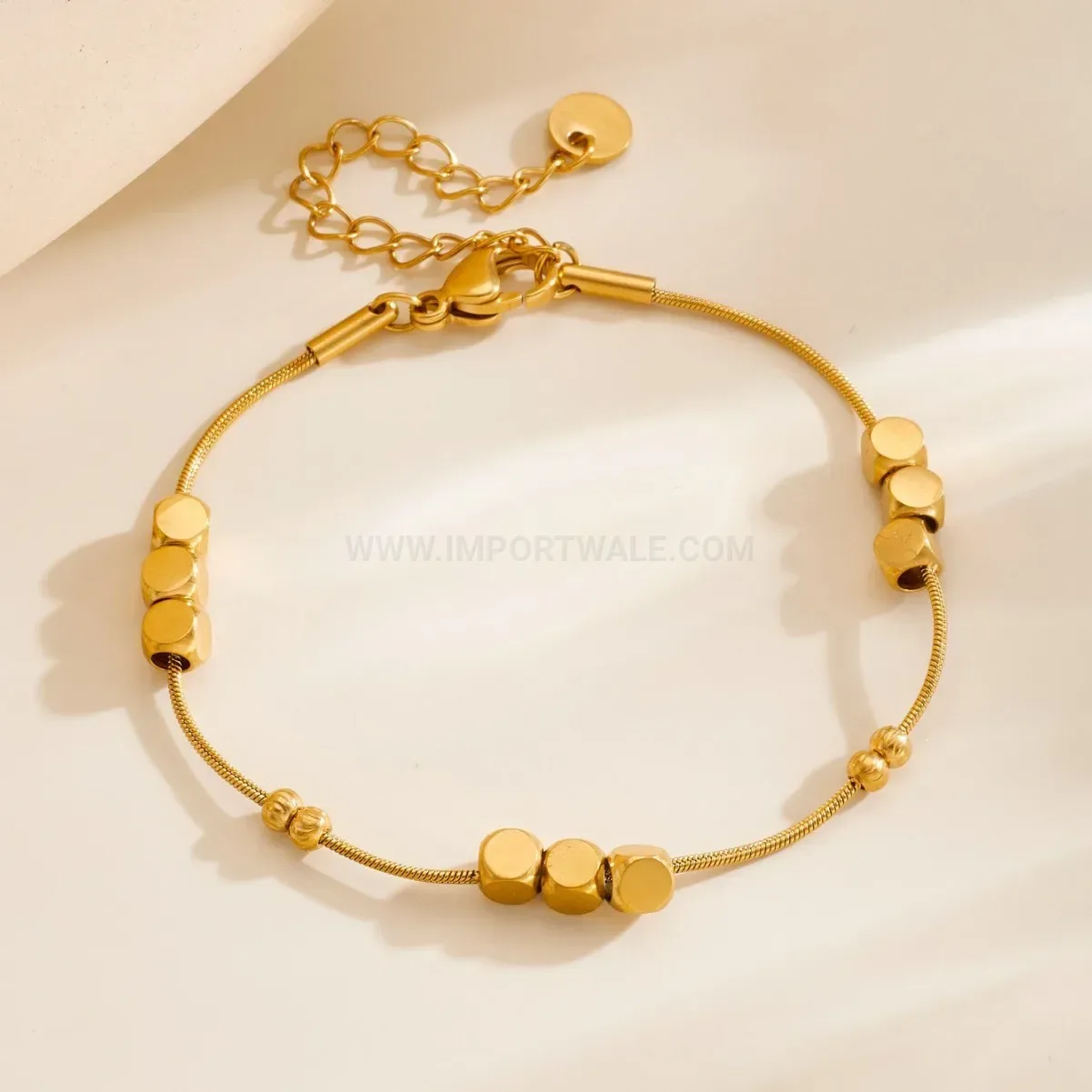 Minimalist Stainless Steel Square Cube Chain Bracelet