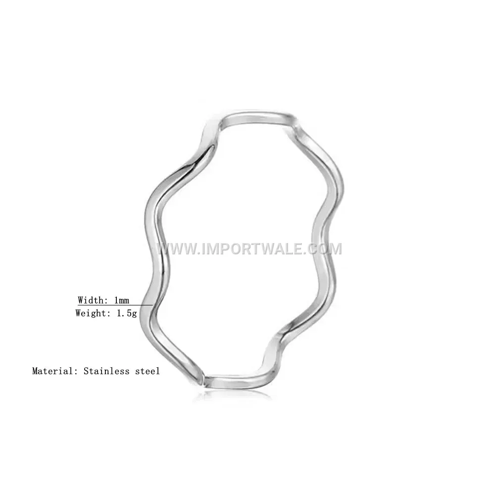 Wavy Ultra Thin Stainless Steel Stackable Band