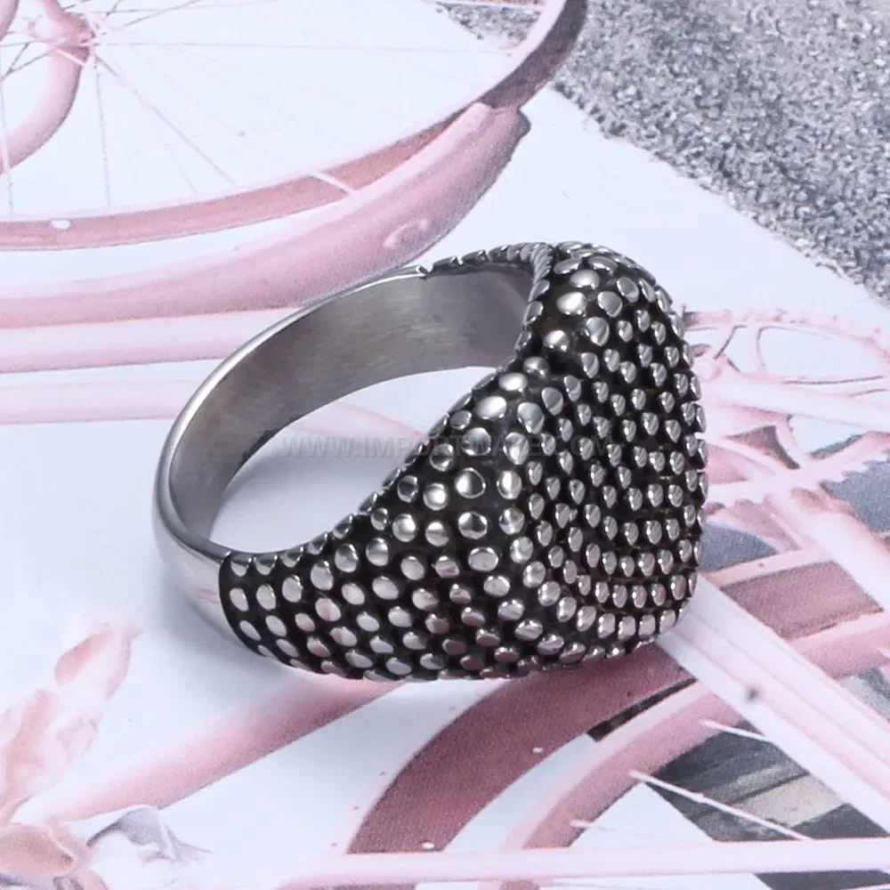 Trendy Vintage Antique Finish Heart Motif Stainless Steel Ring