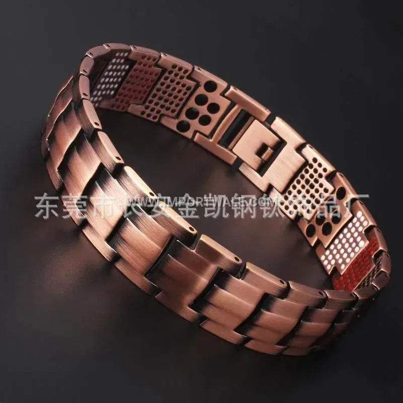 Polished Red Copper Bio Magnetic Energy Link Bracelet
