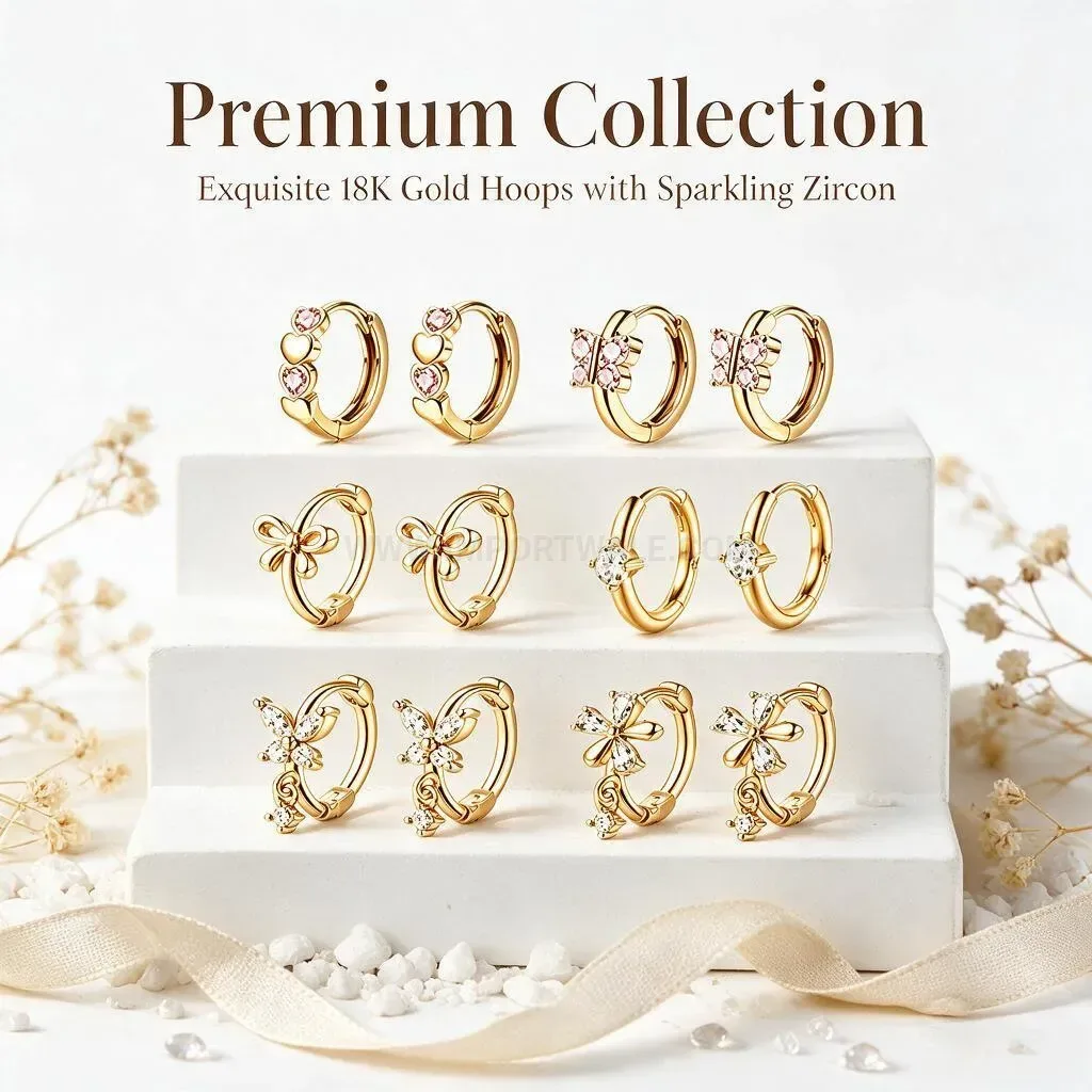 Designer Contemporary Stainless Steel Piercing Earring Set