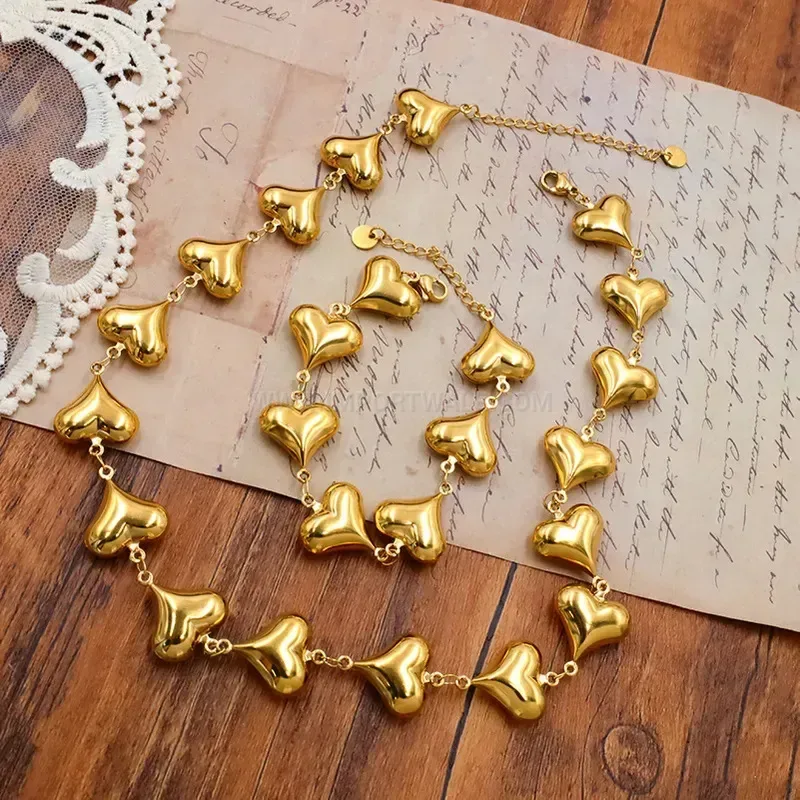 Stylish Chic Titanium Steel Heart Charm Statement Jewelry